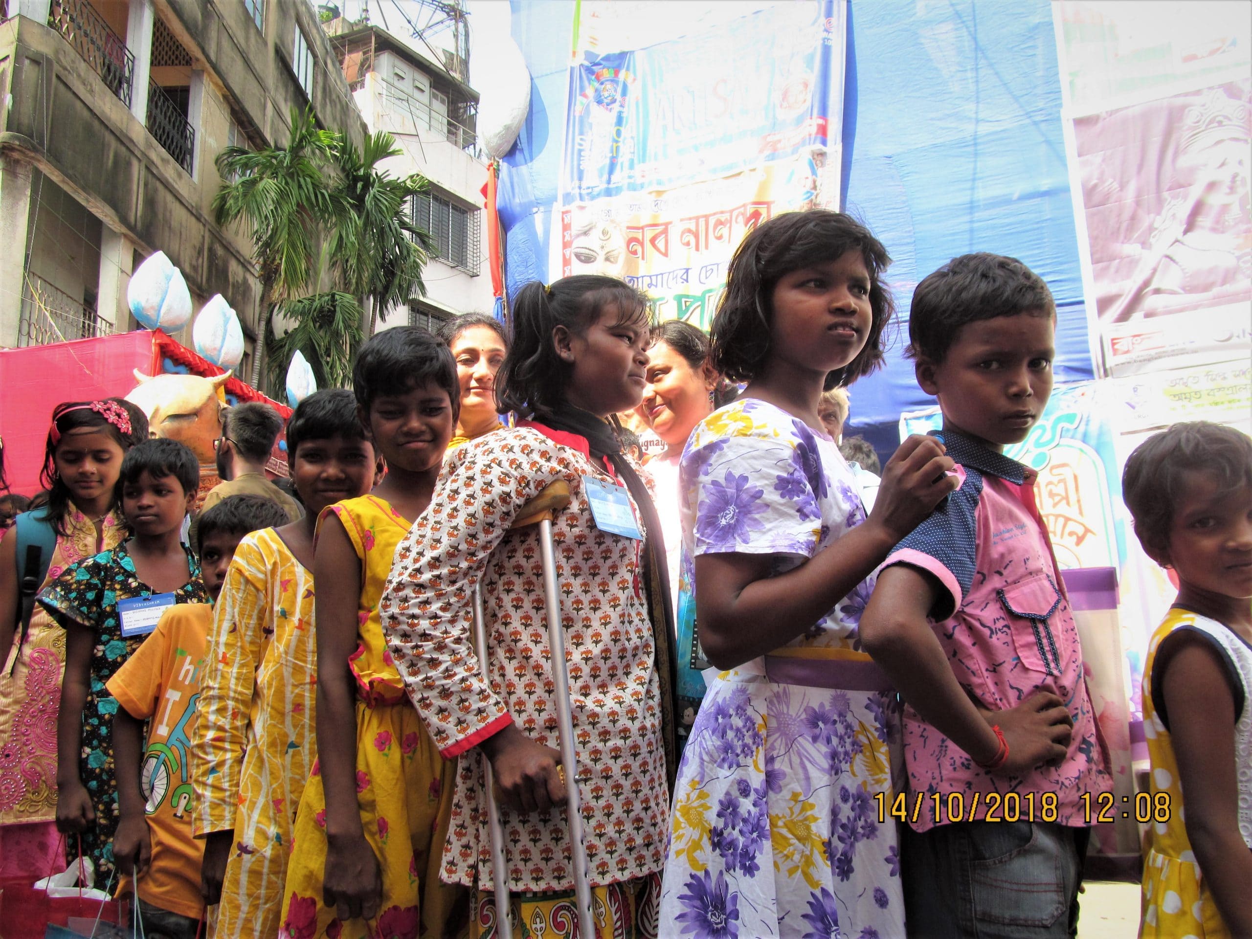 Image of Our Ashram children come to visit Kolkata during Durgapuja